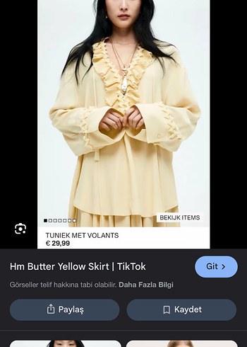 H&M H&M Kadın V Yaka Fırfırlı Bluz