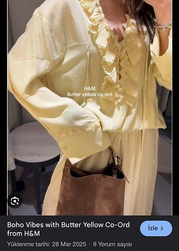 H&M Kadın V Yaka Fırfırlı Bluz