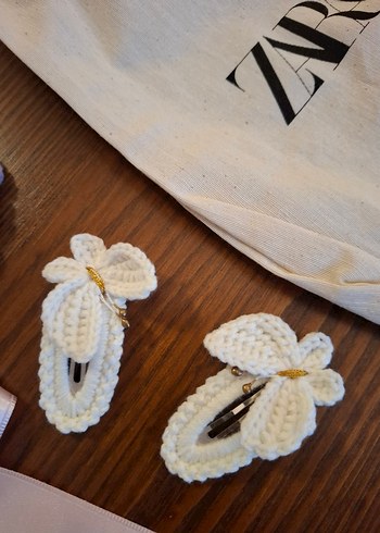 Beyaz Çiçekli Bohem Çocuk Saç Tokası - Görsel 8