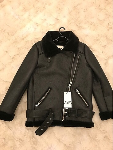 Zara çift yüzlü biker ceket mont