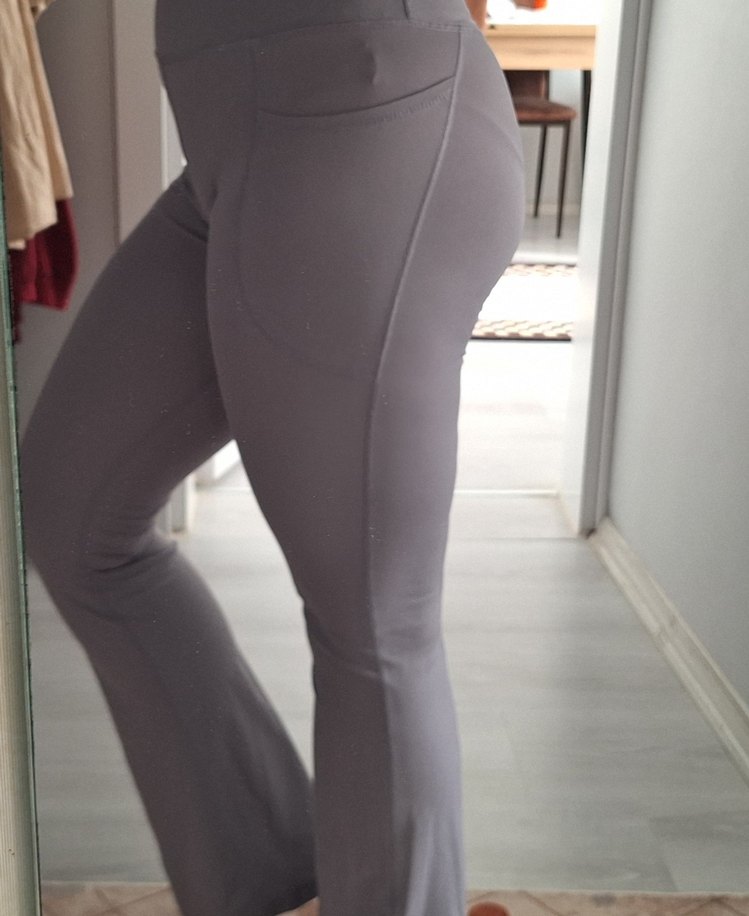 Gri Uzun Spor Tayt - Görsel 4