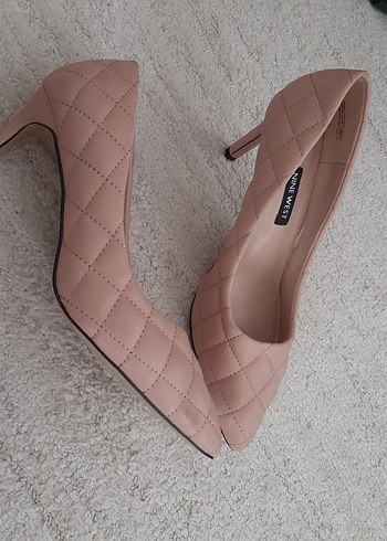 NINEWEST Pembe Kadın Kare Topuklu Stiletto - Görsel 5
