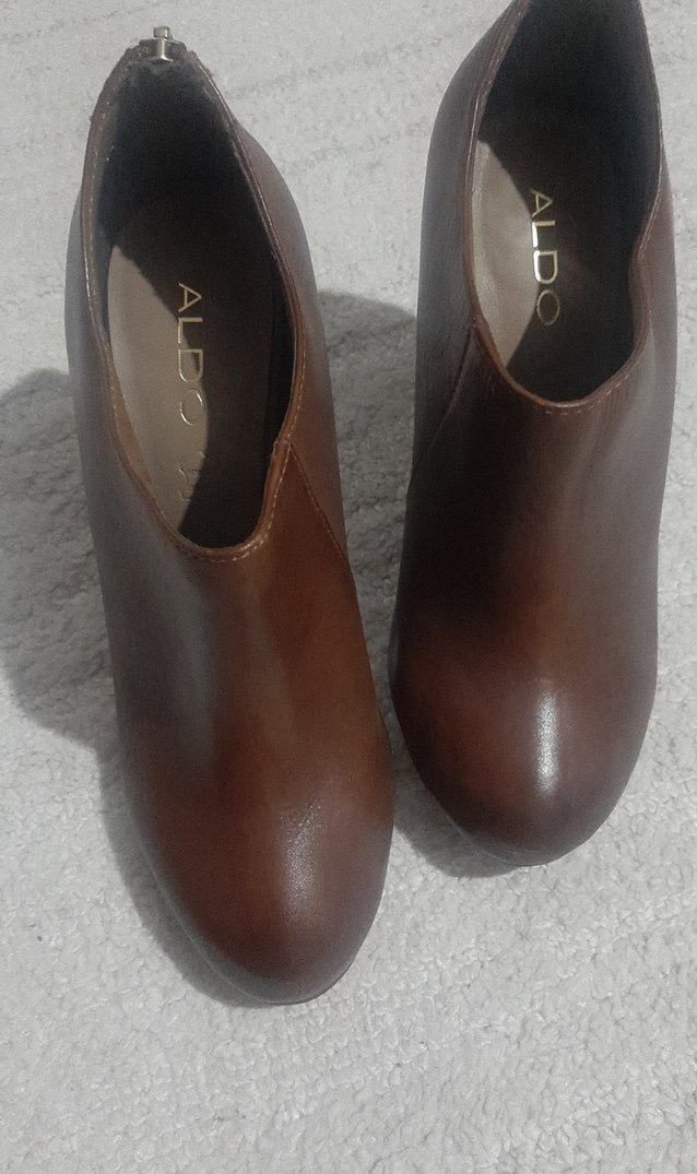 Kahverengi Deri Stiletto Topuklu Kadın Bot - Görsel 2