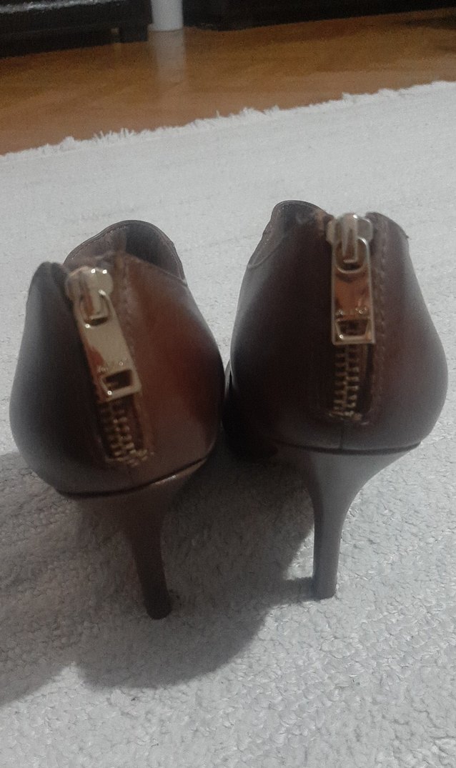 Kahverengi Deri Stiletto Topuklu Kadın Bot - Görsel 4