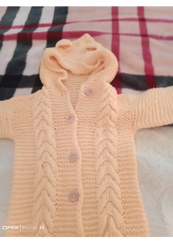 Bebek Örgü Bej Tulum 6 12 ay arası - Görsel 5