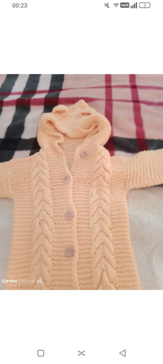 Bebek Örgü Bej Tulum 6 12 ay arası - Görsel 5