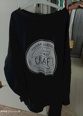 Siyah Baskılı Kadın Sweatshirt - Görsel 2