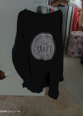 Siyah Baskılı Kadın Sweatshirt - Görsel 5