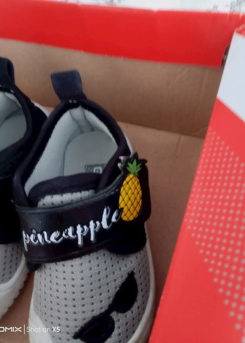 Gri Erkek Çocuk Spor Ayakkabı Velcro - Görsel 5