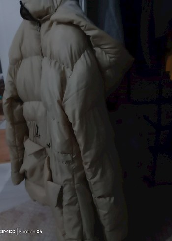 Bej Midi Kadın Kışlık Mont bir defa kullanıldı sıfır - Görsel 3