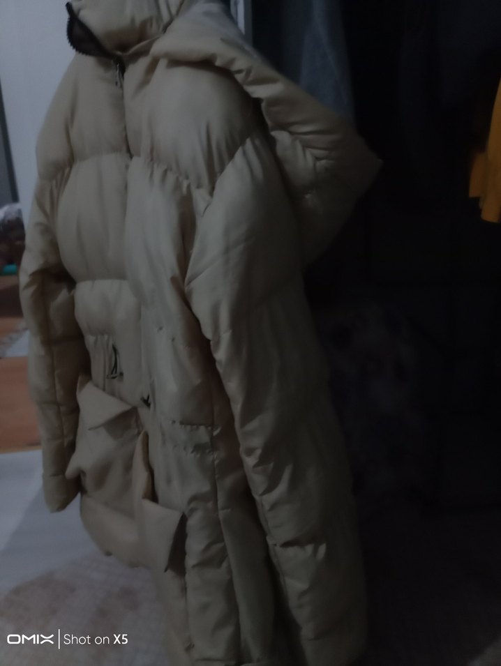 Bej Midi Kadın Kışlık Mont bir defa kullanıldı sıfır - Görsel 3