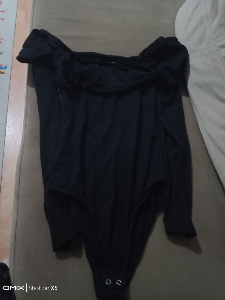 Uzun Kollu Straplez Siyah Gotik Bluz - Görsel 4