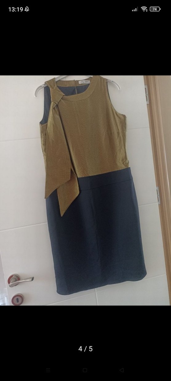 Kemer Detaylı Midi Ofis Elbisesi XXL - Görsel 4