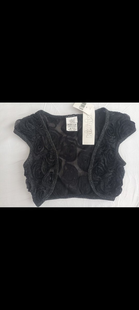 Kız Çocuk  siyah  Fırfırlı Bolero - Görsel 3