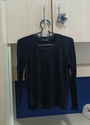 Zara Siyah Örme Bluz 