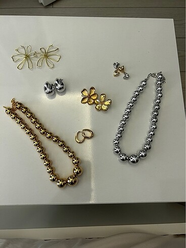  Beden gri Renk Gold Top Kolye