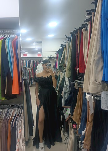 Siyah Straplez Gotik Uzun Elbise