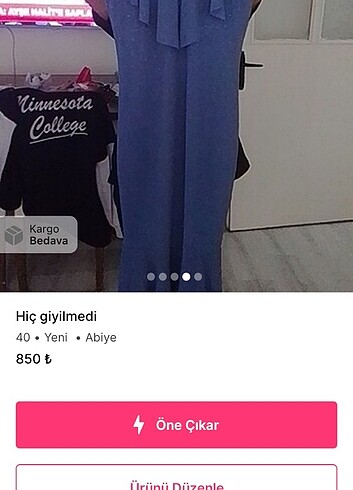Hiç giyilmedi abiye 