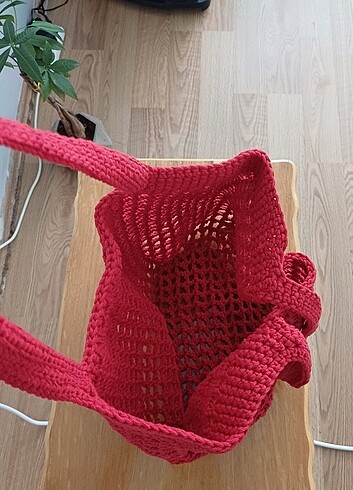 Beden kırmızı Renk El Emeği Örgü Çanta