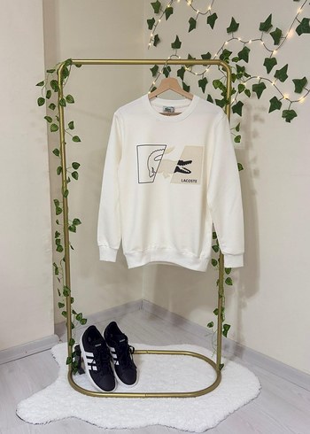 Diğer Lacoste Ekru Bisiklet Yaka Sweatshirt