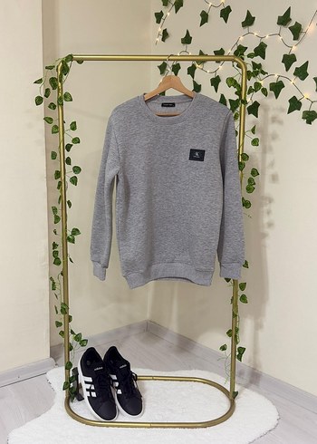 Diğer Gri Bisiklet Yaka Sweatshirt