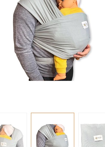 Gri Bebek Kanguru Sling - Görsel 2