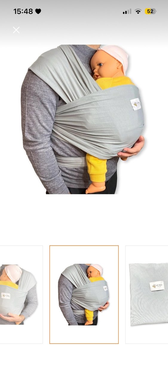 Gri Bebek Kanguru Sling - Görsel 2
