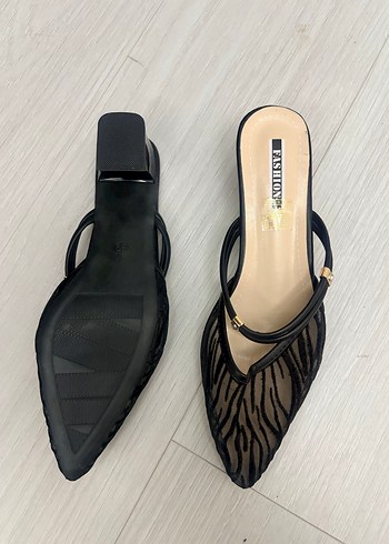 Shein siyah sivri burun topuklu ayakkabı - Görsel 2