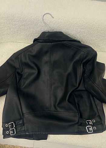 Bershka Kadın Siyah Deri Biker Ceket - Görsel 3