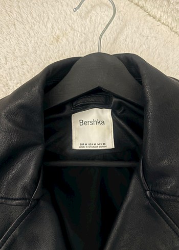 Bershka Kadın Siyah Deri Biker Ceket - Görsel 2