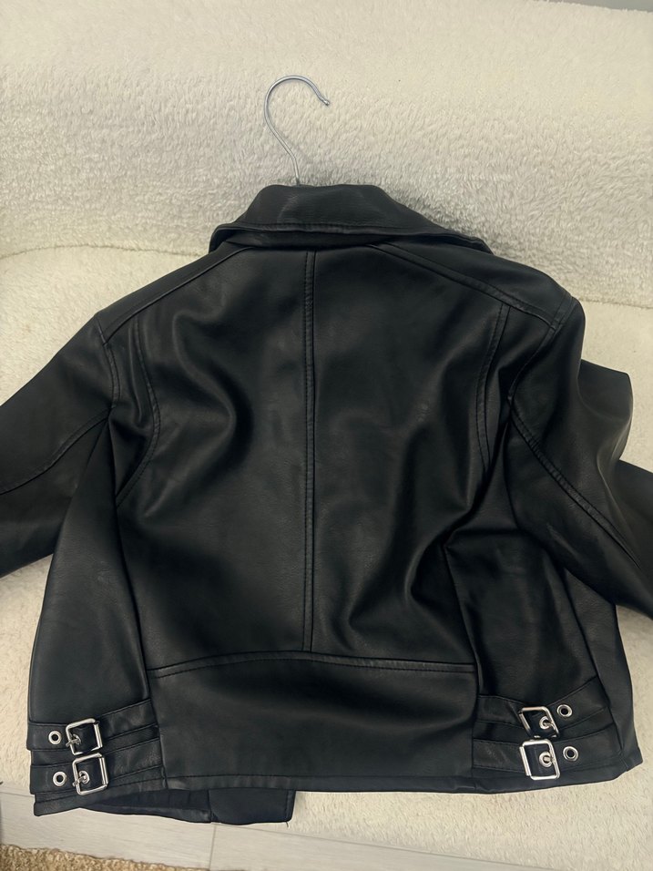 Bershka Kadın Siyah Deri Biker Ceket - Görsel 3