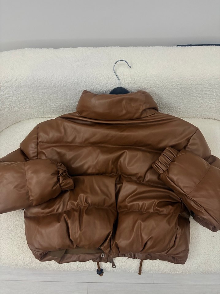 Bershka Kahverengi Deri Kadın  Mont - Görsel 2