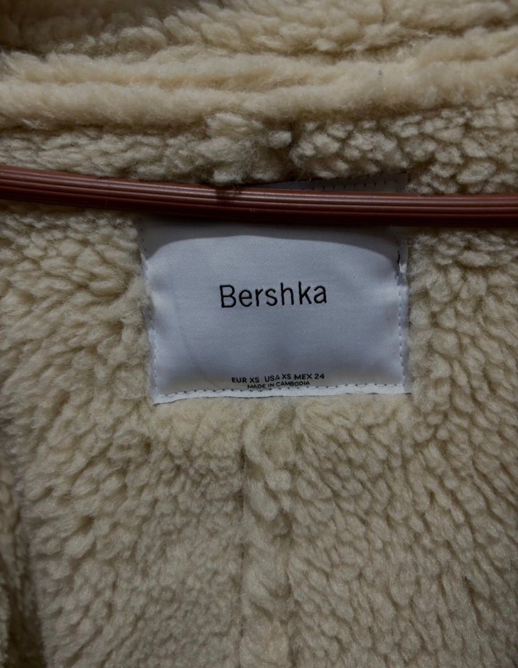 Bershka Kahverengi Kadın Deri Kürklü Biker Kaban - Görsel 2