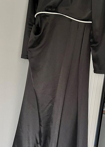Siyah saten elbise - Görsel 2