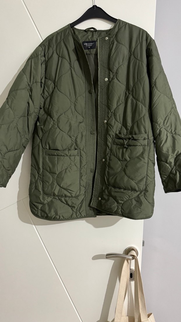 Düğmeli Haki Kadın Midi Mont - Görsel 2