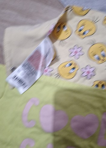 Bebek Üçgen Önlük Seti, Baskılı, Pastel - Görsel 3