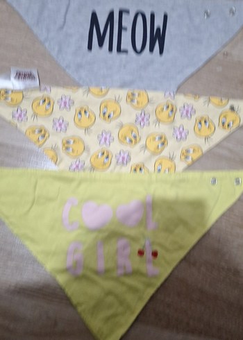 Bebek Üçgen Önlük Seti, Baskılı, Pastel - Görsel 2