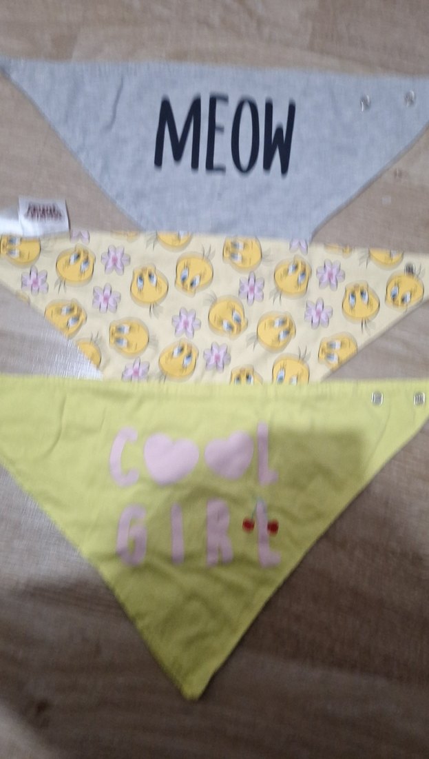 Bebek Üçgen Önlük Seti, Baskılı, Pastel - Görsel 2