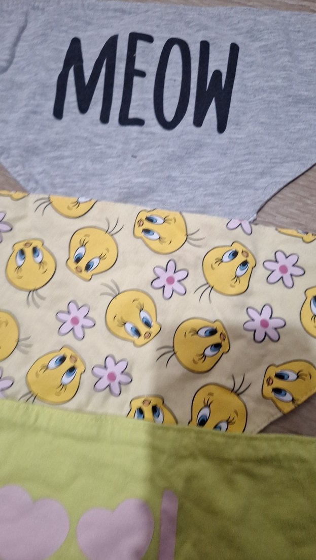 Bebek Üçgen Önlük Seti, Baskılı, Pastel - Görsel 4