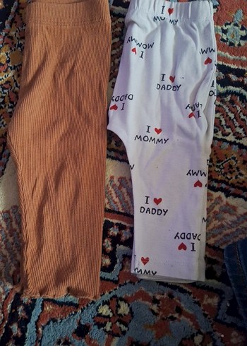 Kız Çocuk Kahverengi ve Baskılı Tayt - Görsel 3