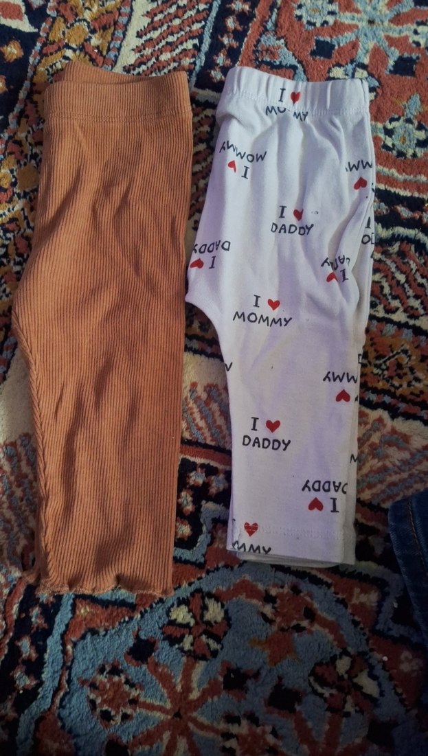 Kız Çocuk Kahverengi ve Baskılı Tayt - Görsel 3