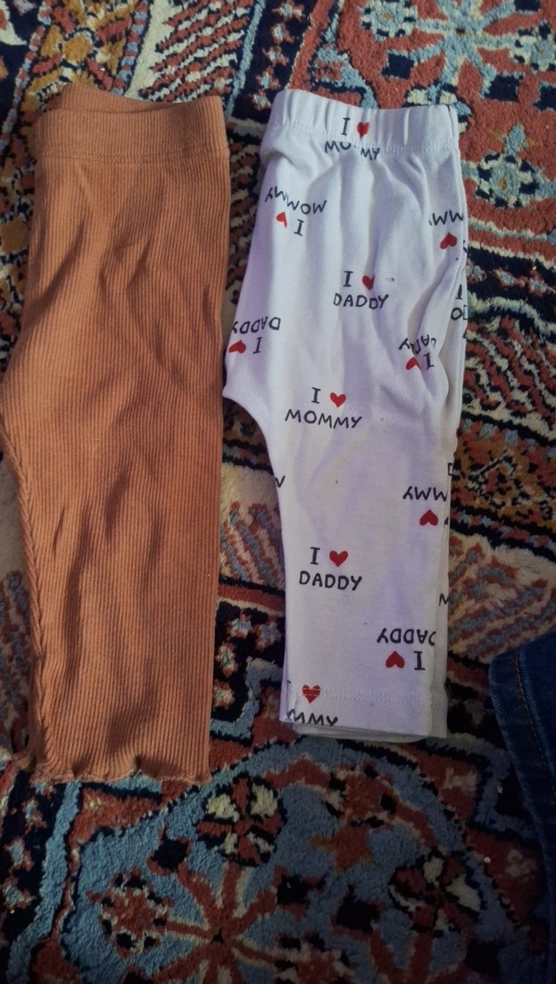 Kız Çocuk Kahverengi ve Baskılı Tayt - Görsel 2