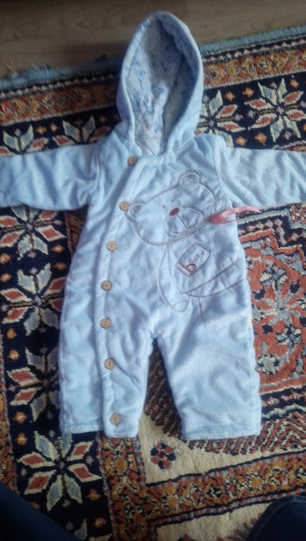 Mavi Nakışlı Bebek Erkek Tulumu - Görsel 2