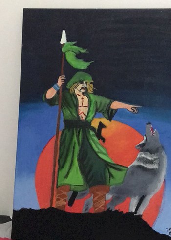 Kurt ve Yeşil Giysili Savaşçı Kürşad Tablo