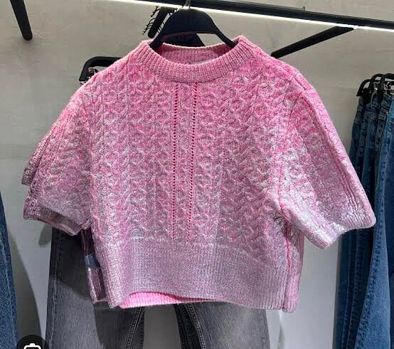 Zara pembe metalik kazak