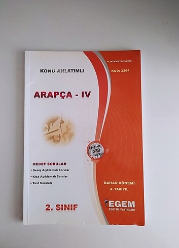 AÖF Arapça 2.sınıf bahar dönemi konu anlatımı