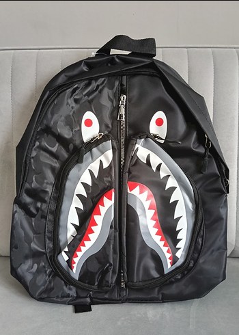 hiphop shark desenli sırt Çantası - Görsel 8