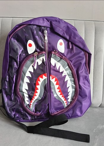 hiphop shark desenli sırt Çantası - Görsel 4