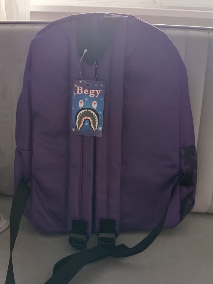 hiphop shark desenli sırt Çantası - Görsel 5