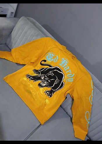 Ed Hardy Hoodie Sarı Panter Baskılı L - Görsel 6